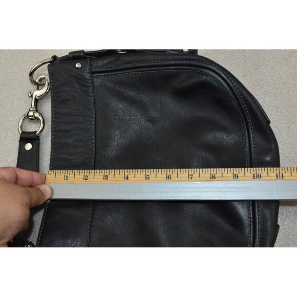 Coach Zoe Womens Black Leather Zipper Closure Hobo Shoulder Bag Purse - Picture 11 of 16
